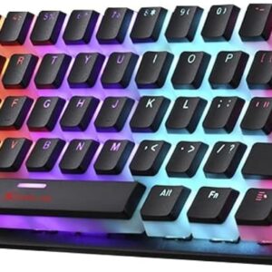 XTRIKE ME GK985P 60% Pudding Gaming Mechanical Keyboard - Blue Switches - Rainbow LED Lighting - PBT Key Caps - English Only Keys, USB