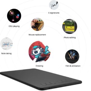 Huion Inspiroy H640P Drawing Tablet – 6x4 Inch Graphics Tablet with Battery-Free Stylus, 8192 Pen Pressure, 6 Shortcut Keys, Compatible with Mac, PC & Android